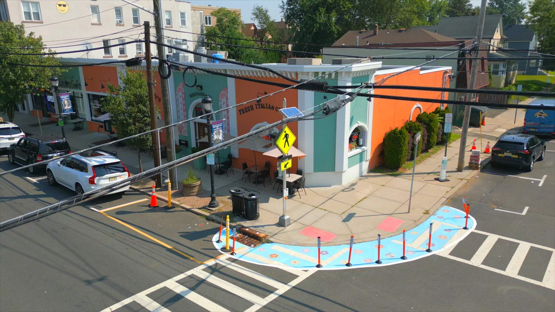 Aerial view of Lorenzo's Garwood storefront